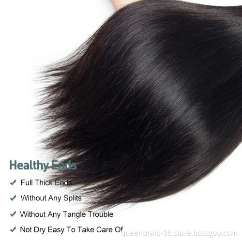 Brazilian Straight Human Hair Weave Bundles Natural Black 100% Virgin Human Hair Extension Bundles Remy Hair Natural Black Color